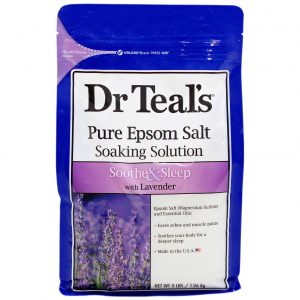 Muối Epsom Dr Teal’s Hoa Oải Hương – Xoa dịu và hỗ trợ giấc ngủ – 3lbs (1.36kg)