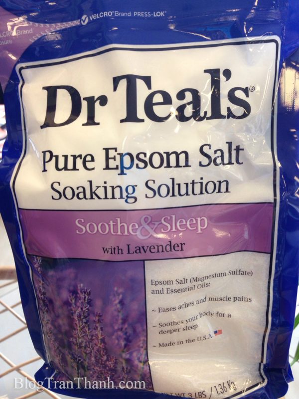 Muối Epsom Dr Teal’s Hoa Oải Hương – Xoa dịu và hỗ trợ giấc ngủ – 3lbs (1.36kg)
