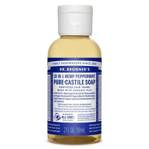Xà phòng Castile bạc hà Dr. Bronner's - Pure-Castile Soap - Peppermint, 2 fl oz (59 ml)