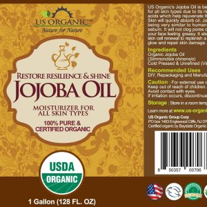 Dầu Jojoba hữu cơ US Organic, nguyên chất, ép lạnh nước 1, chưa tinh chế, USDA